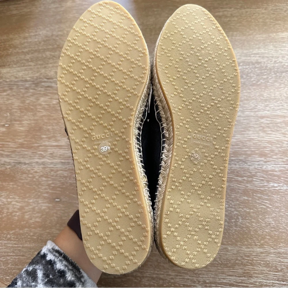 Gucci GG Canvas Espadrille Black Size 39.5